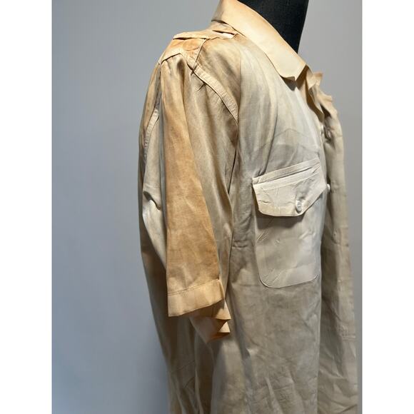 Vintage Creighton USN Regulation Uniform Button Up Shirt Short Sleeve Large JL - Picture 8 of 11